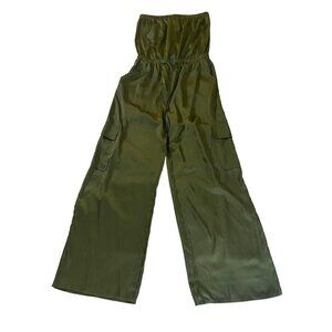 Vici Women's Parisa Green Satin Tie Waist Jumpsuit - XL